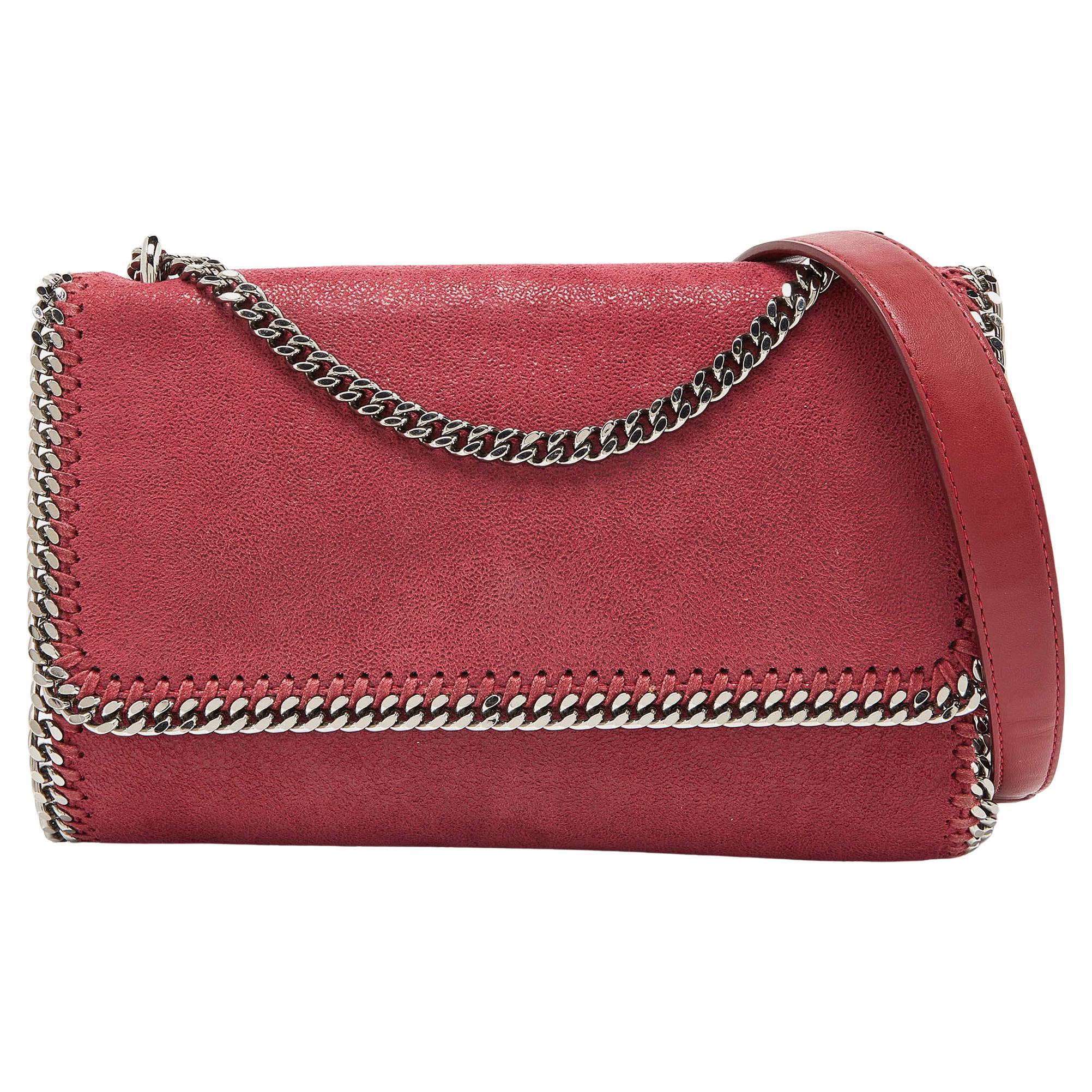 Stella McCartney Burgundy Faux Leather Falabella Shoulder Bag