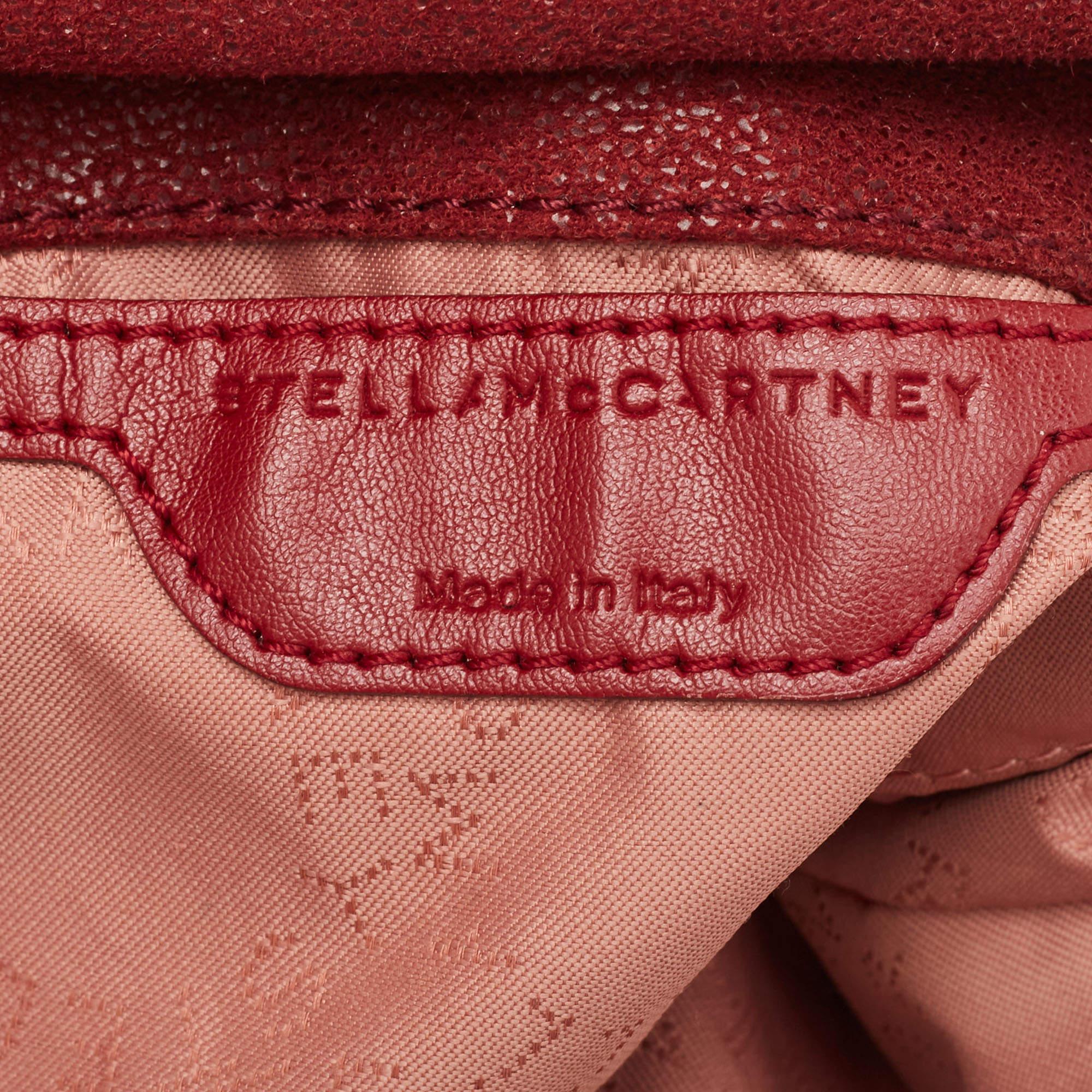 Stella McCartney Burgundy Faux Leather Mini Falabella Tote For Sale 5