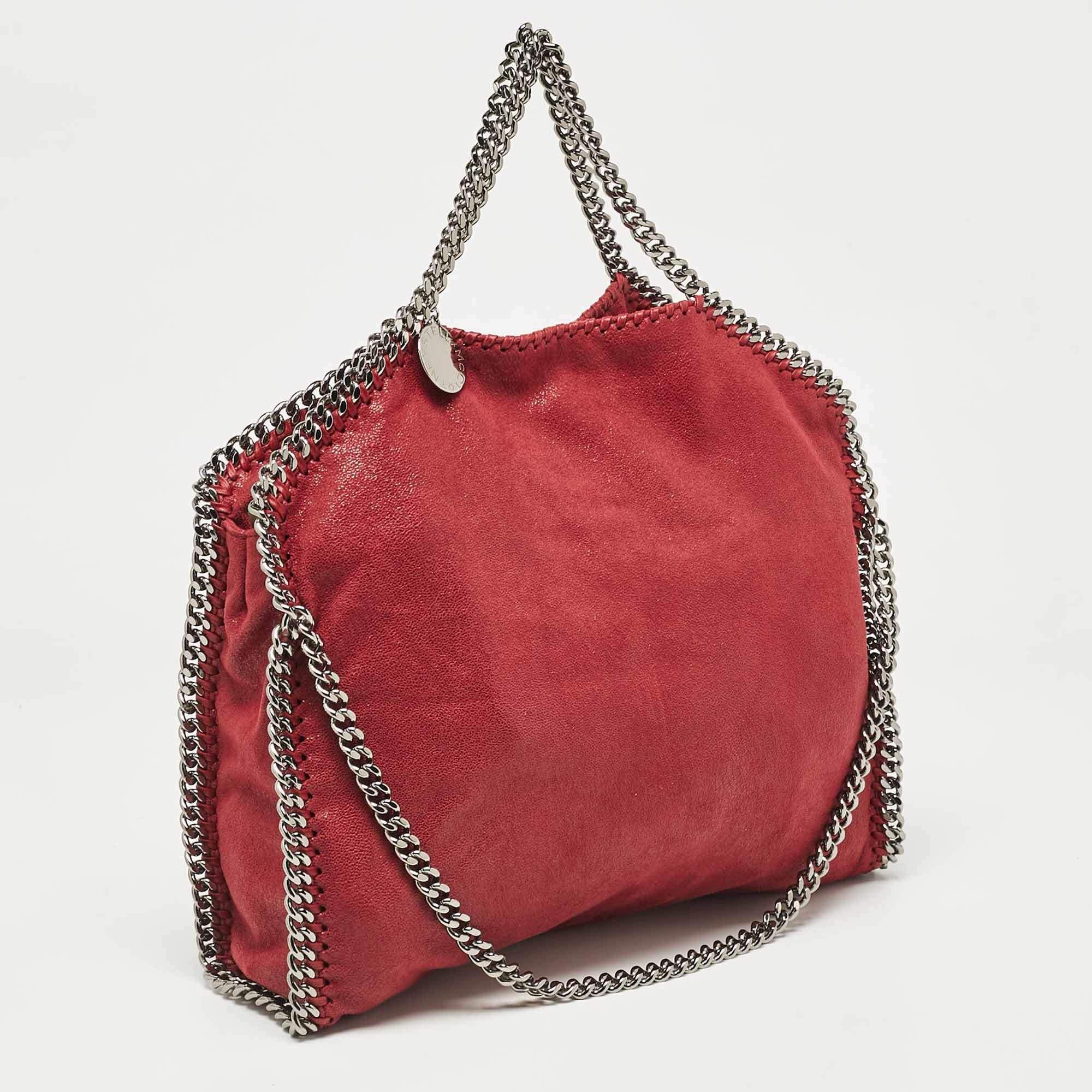 Brown Stella McCartney Burgundy Faux Leather Small Falabella Tote