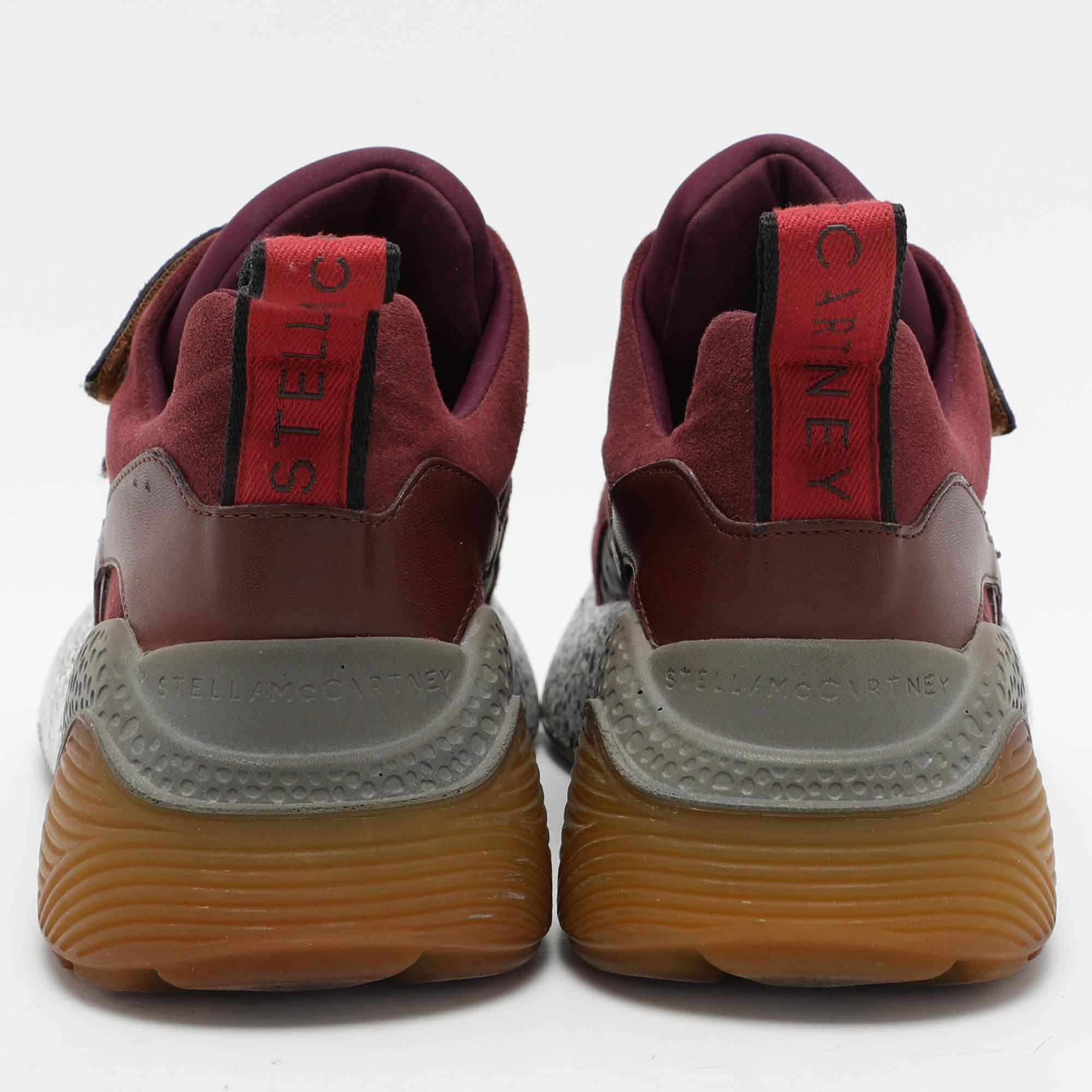 Baskets basses Eclypse Stella McCartney bordeaux en simili cuir et daim, taille 38 Pour femmes en vente