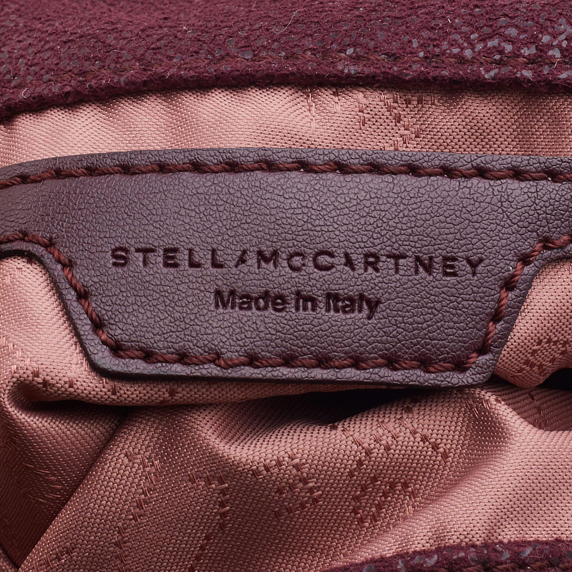 Stella McCartney Burgundy Faux Suede Falabella Fringe Shoulder Bag 6
