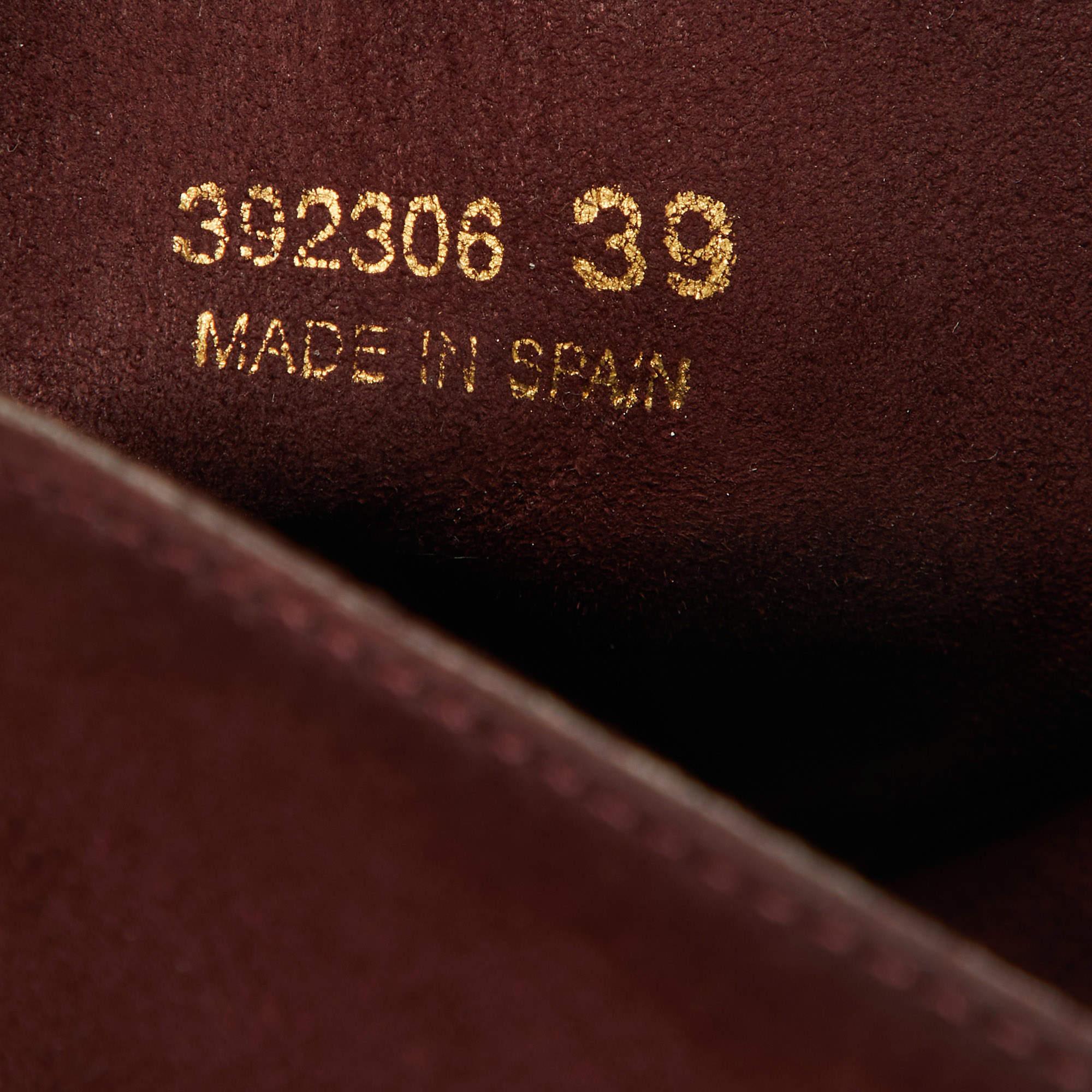 Stella McCartney escarpins compensés à lacets en faux daim bordeaux taille 39 en vente 2