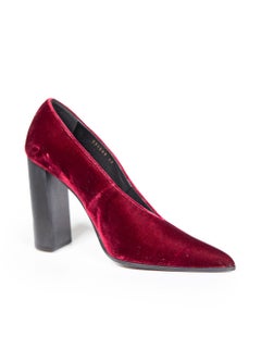 Stella McCartney Burgundy Velvet Point Toe Pumps Size IT 40