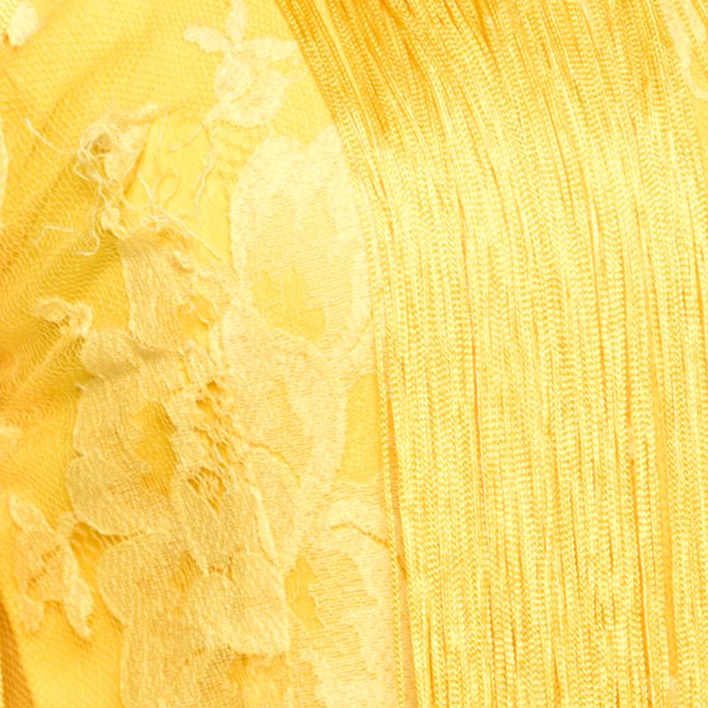 canary yellow lace dress