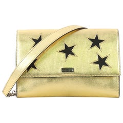 Stella McCartney Chain Flap Shoulder Bag Embroidered Faux Leather Stella McCartney Chain Flap Shoulder Bag Embroidered Faux Leather