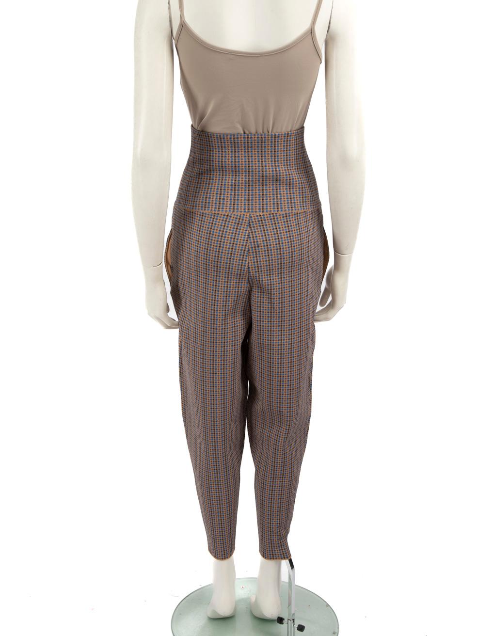 Grigio Pantaloni affusolati a scacchi Stella McCartney Taglia XXS in vendita