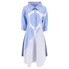 Vestido camisero de algodón con estampado circular de rayas Stella McCartney