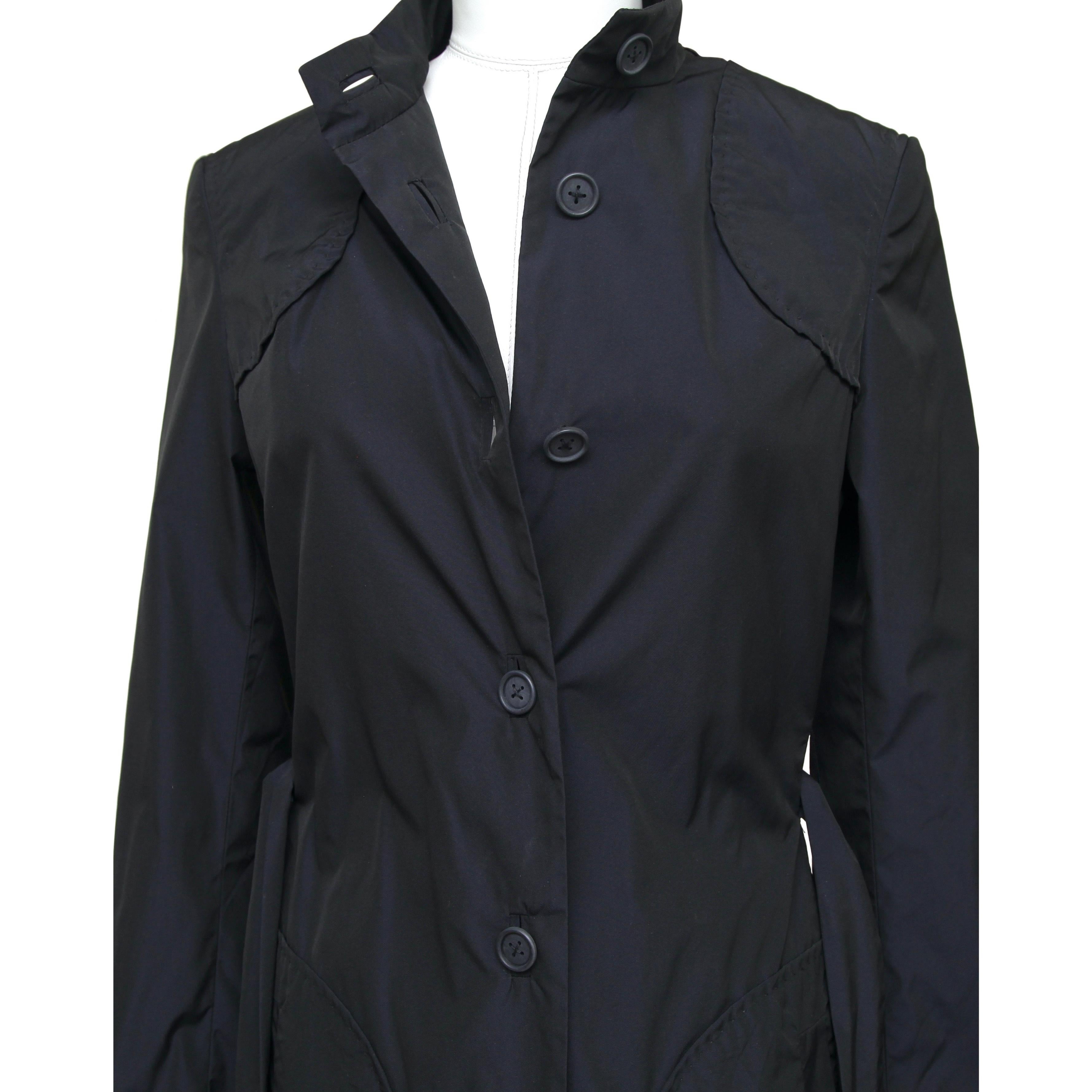 STELLA MCCARTNEY Trench Coat Navy Blue Buttons Mid-Length Belt Clothing Sz 38 In Excellent Condition For Sale In Hollywood, FL