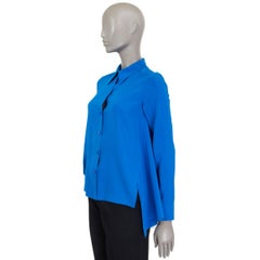 STELLA MCCARTNEY cobalt blue silk Button Up Shirt 36 XXS Blouse