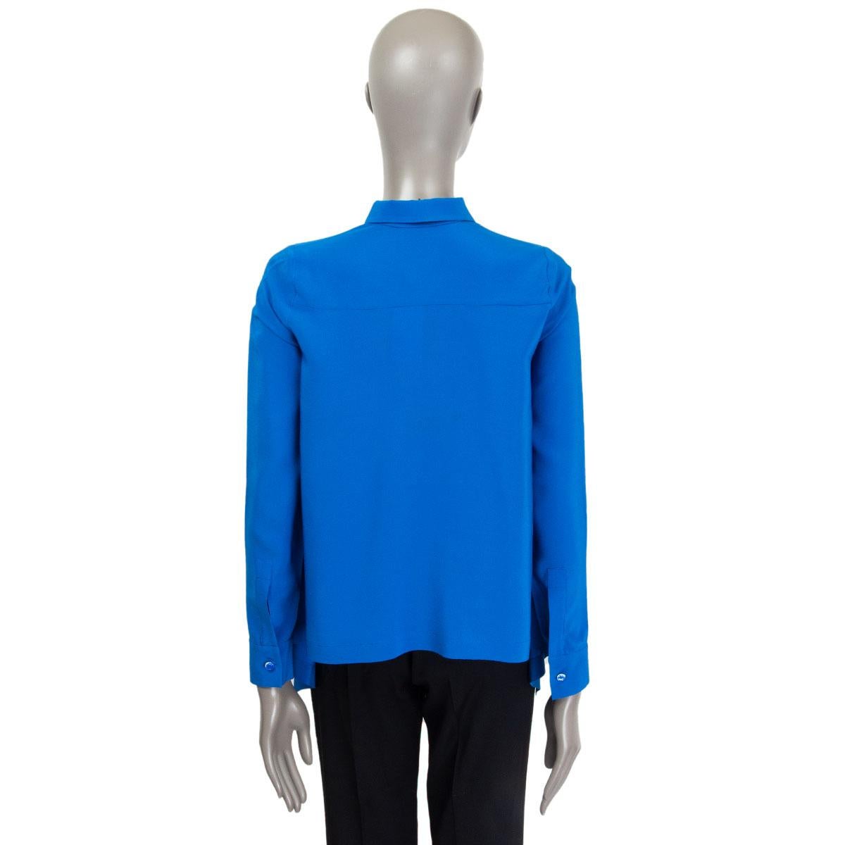 cobalt blue silk blouse