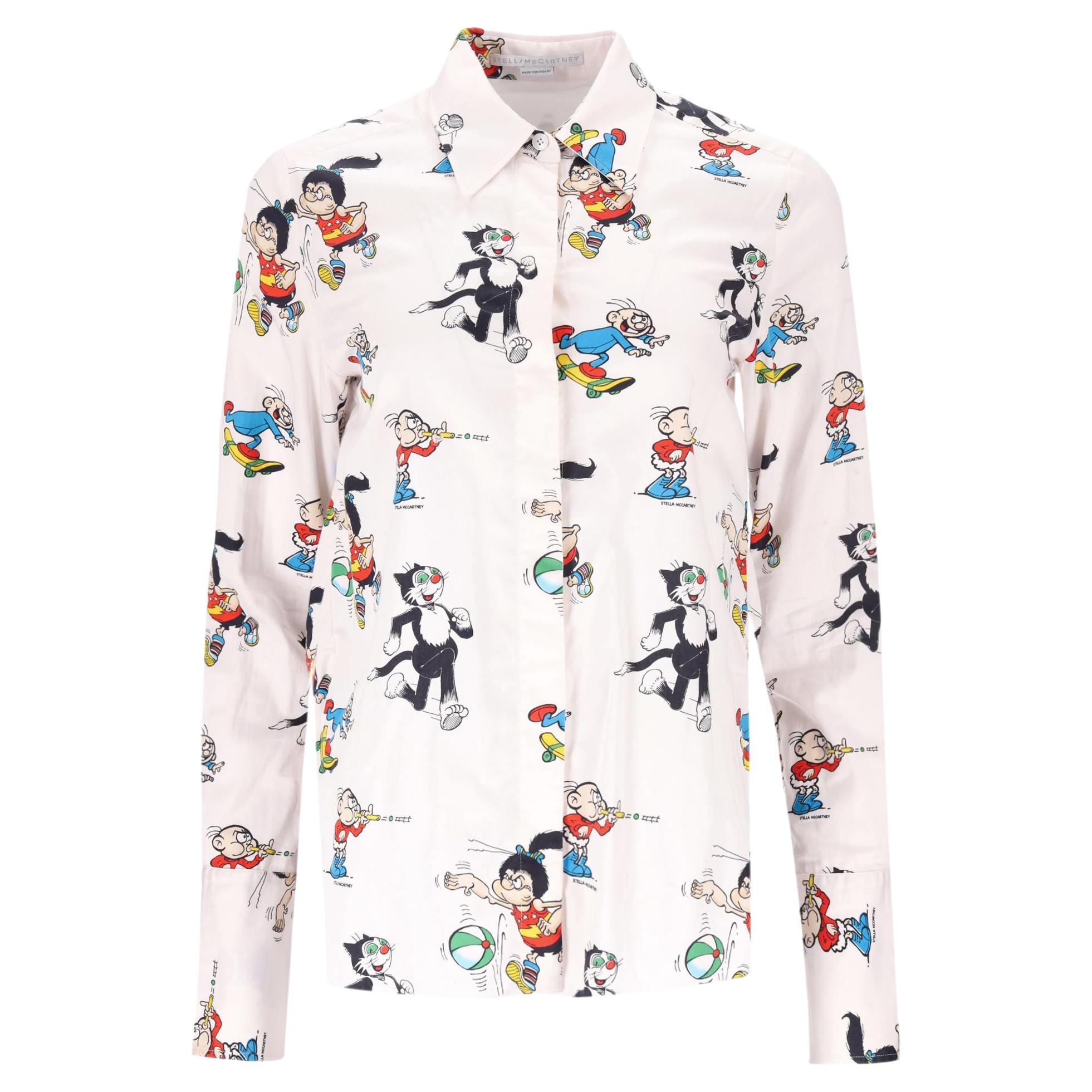 Camicia in cotone con stampa a fumetti di Stella McCartney in vendita
