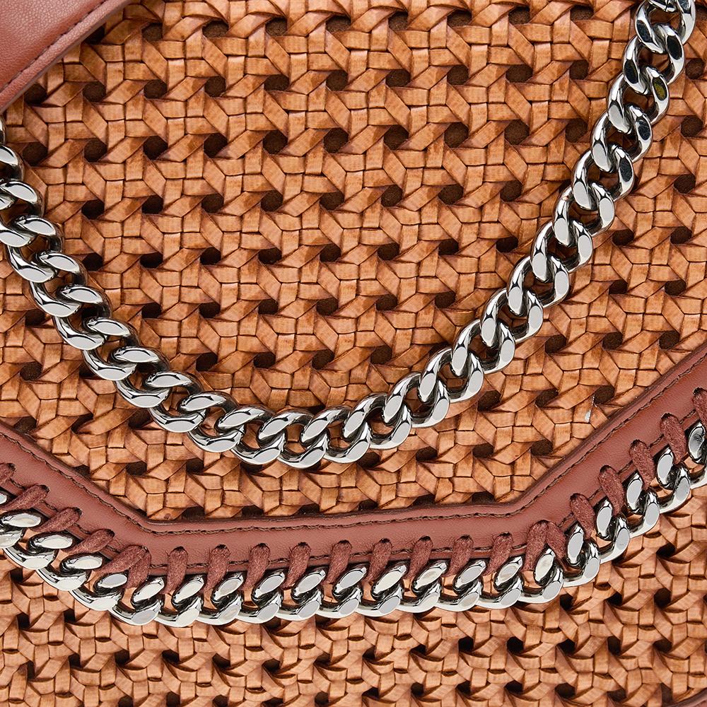 Stella McCartney Copper/Tan Woven Faux Leather Falabella Box Shoulder Bag 2