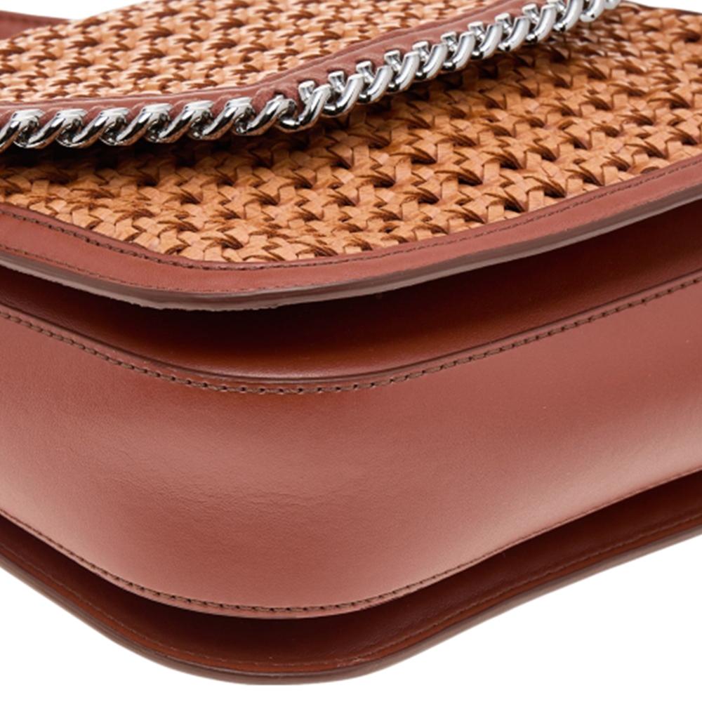 Women's Stella McCartney Copper/Tan Woven Faux Leather Falabella Box Shoulder Bag