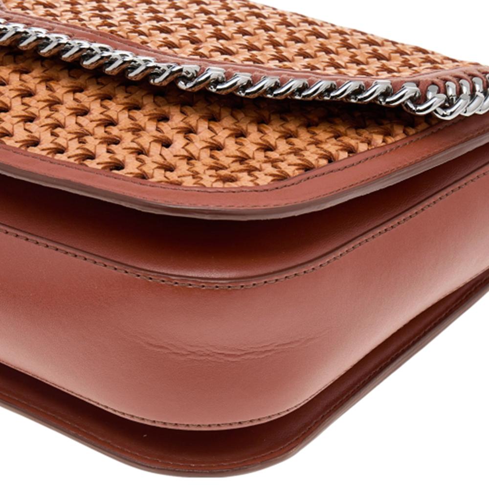 Stella McCartney Copper/Tan Woven Faux Leather Falabella Box Shoulder Bag 1