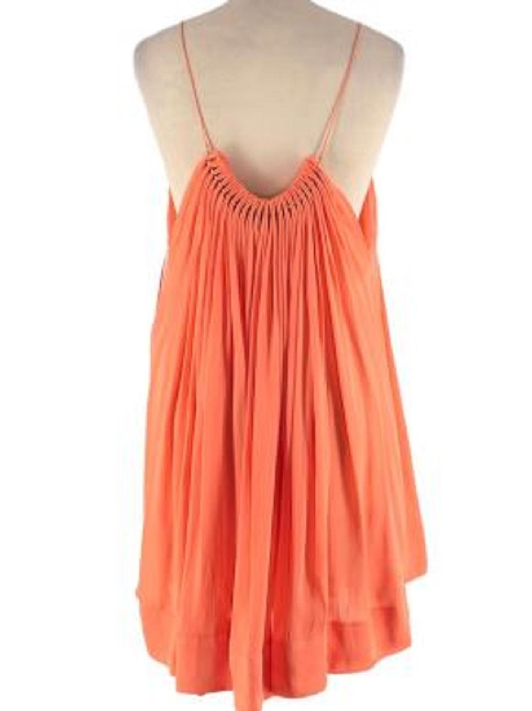 Stella McCartney Coral Pleated Trapeze Dress For Sale 1