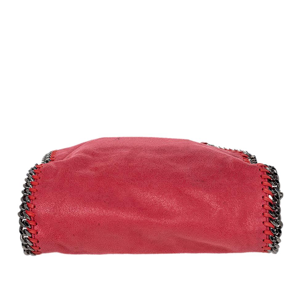 Orange Stella McCartney Coral Red Faux Suede Falabella Shoulder Bag