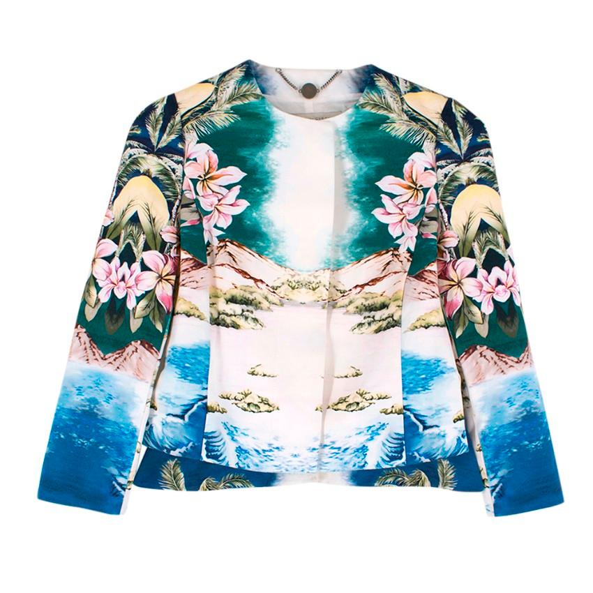 Stella McCartney Cotton Hawaian Print Jacket - Size US4 In Excellent Condition For Sale In London, GB