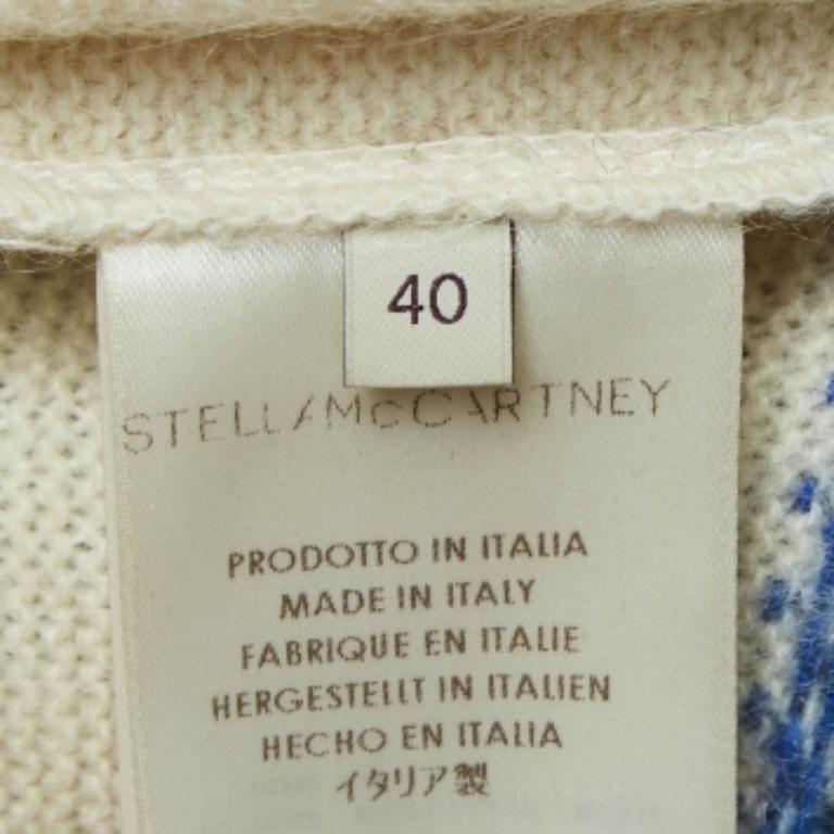 Stella McCartney Pullover aus Wollmischung, cremefarben und grün kariert S (Weiß) im Angebot