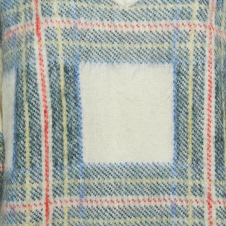 Stella McCartney Pullover aus Wollmischung, cremefarben und grün kariert S Damen im Angebot