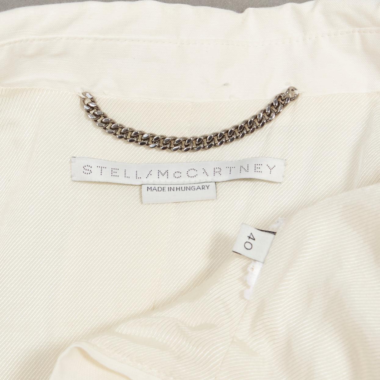 STELLA MCCARTNEY Veste blazer à découpes courtes et corset à encolure crème IT40 S en vente 6