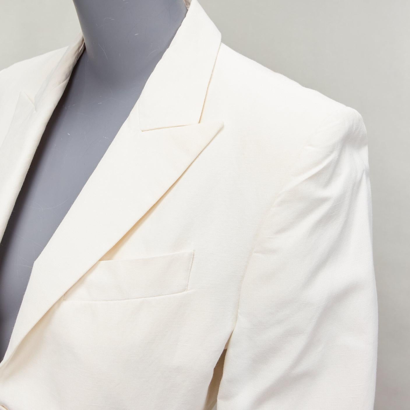 STELLA MCCARTNEY cream boned corset cropped cut out blazer jacket IT40 S 2