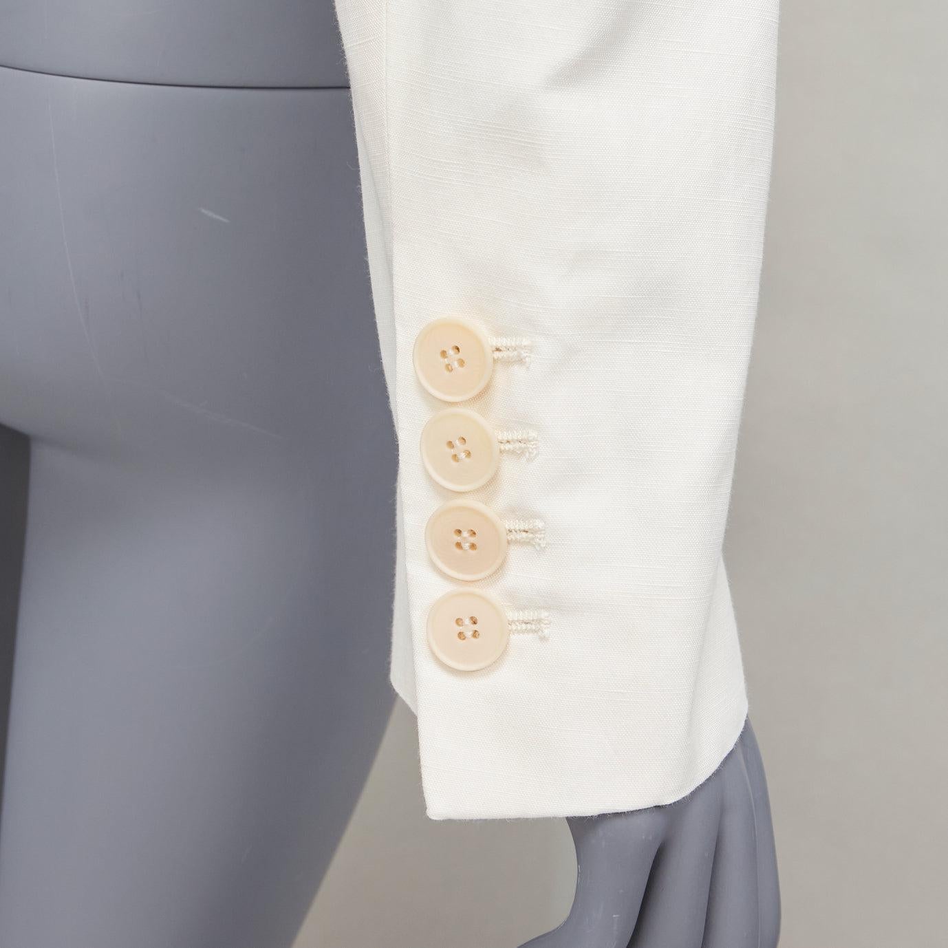 STELLA MCCARTNEY cream boned corset cropped cut out blazer jacket IT40 S 4