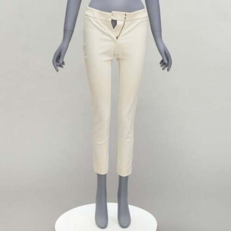 STELLA MCCARTNEY pantalones pitillo elásticos en mezcla de algodón crema IT38 XS en venta 5