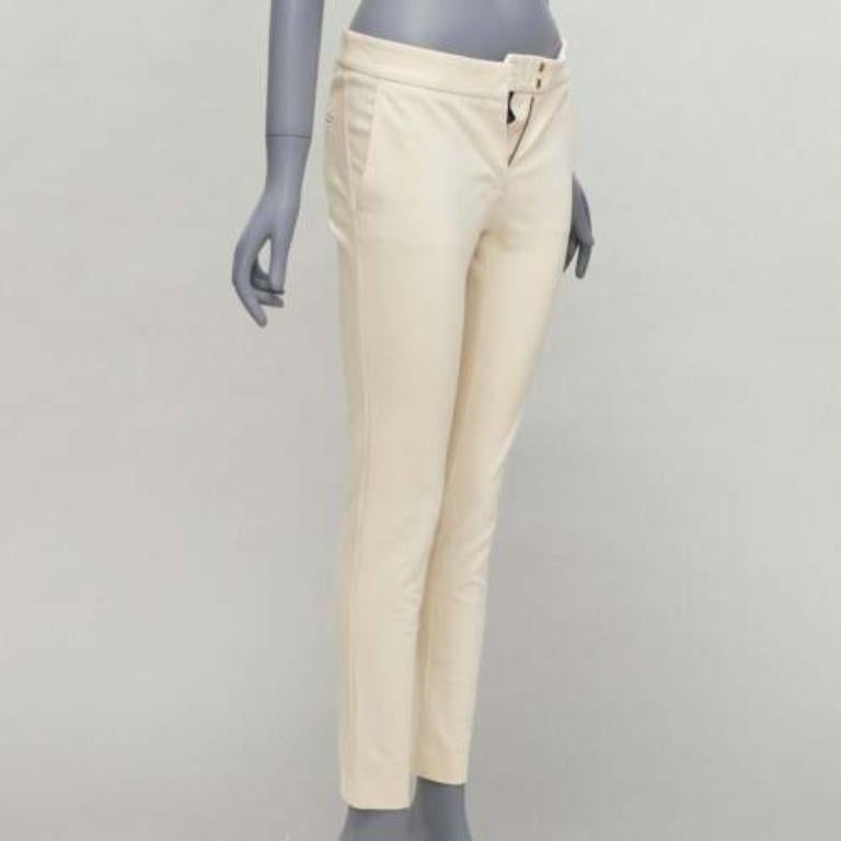 STELLA MCCARTNEY pantalones pitillo elásticos en mezcla de algodón crema IT38 XS Beige en venta