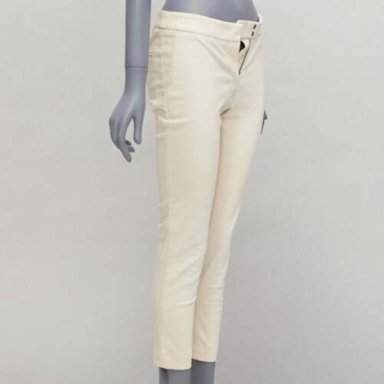 STELLA MCCARTNEY pantalones pitillo elásticos en mezcla de algodón crema IT38 XS Gris en venta