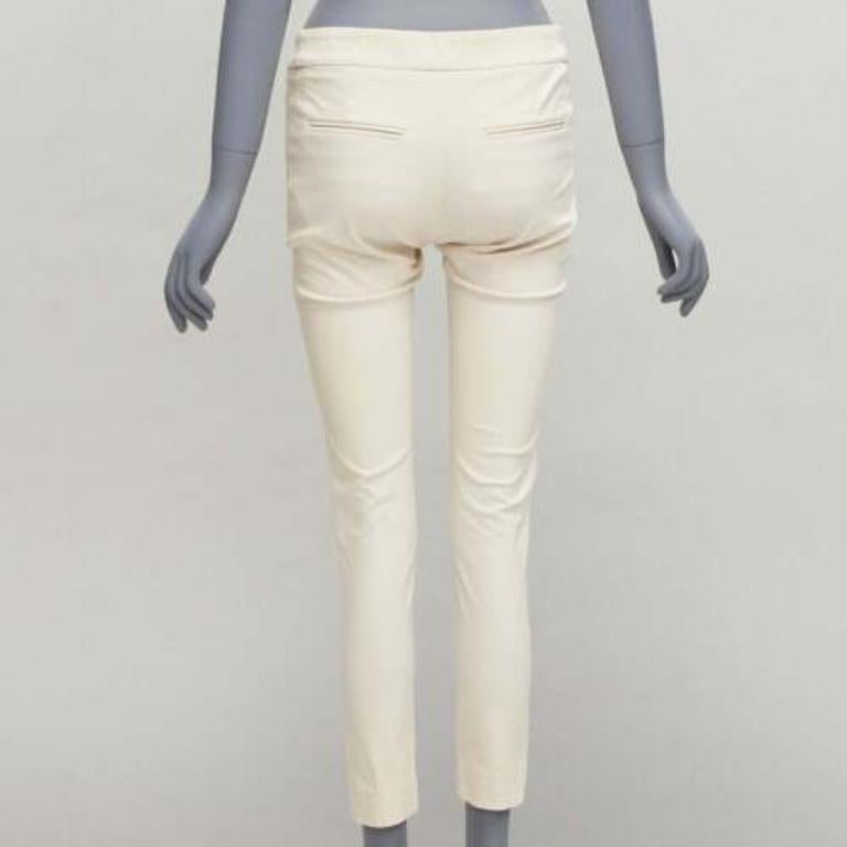 De las mujeres STELLA MCCARTNEY pantalones pitillo elásticos en mezcla de algodón crema IT38 XS en venta