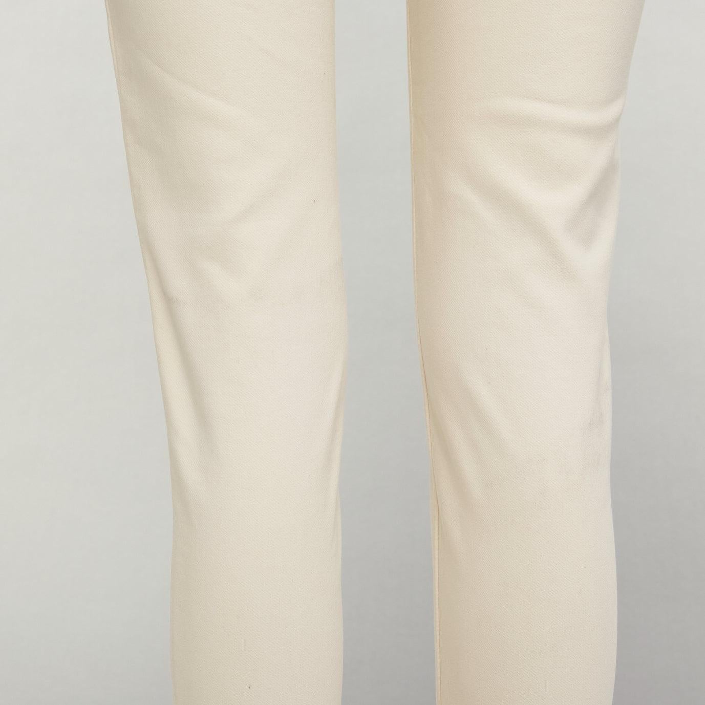 STELLA MCCARTNEY cream cotton blend stretchy cropped skinny pants IT38 XS For Sale 2