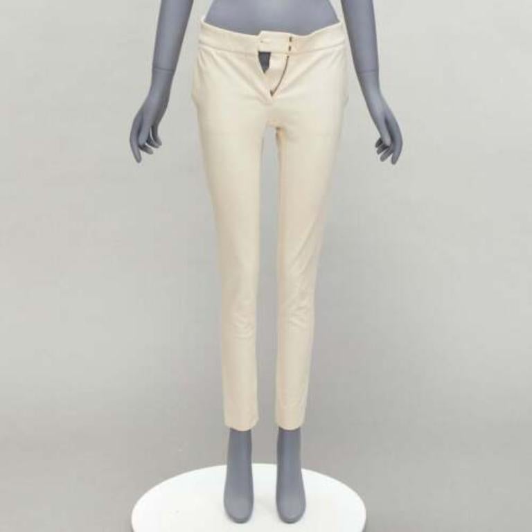 STELLA MCCARTNEY pantalones pitillo elásticos en mezcla de algodón crema IT38 XS en venta 4
