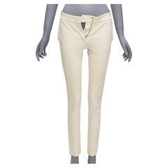 STELLA MCCARTNEY Cremefarbene Hose aus Baumwollmischung mit dehnbarem Saum IT38 XS