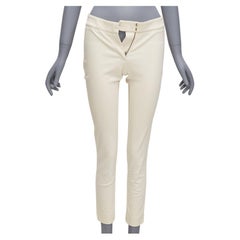 STELLA MCCARTNEY Cremefarbene Hose aus Baumwollmischung mit dehnbarem Saum IT38 XS