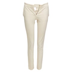 STELLA MCCARTNEY pantaloni skinny elasticizzati in misto cotone crema IT38 XS