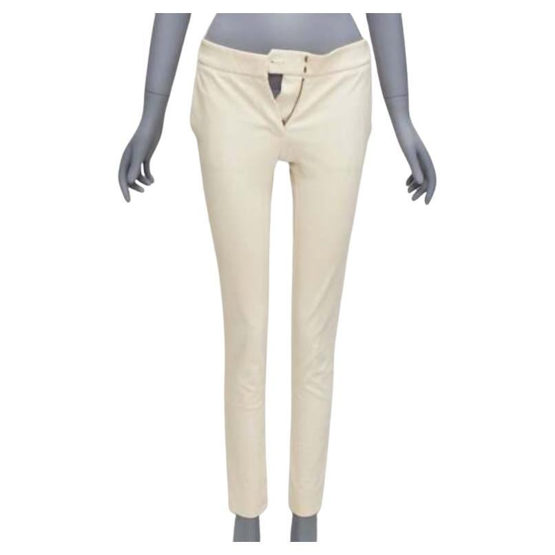 STELLA MCCARTNEY pantaloni skinny elasticizzati in misto cotone crema IT38 XS