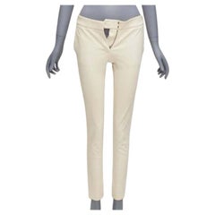 STELLA MCCARTNEY pantaloni skinny elasticizzati in misto cotone crema IT38 XS