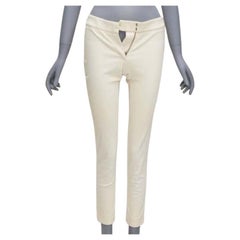 STELLA MCCARTNEY Cremefarbene Hose aus Baumwollmischung mit dehnbarem Saum IT38 XS