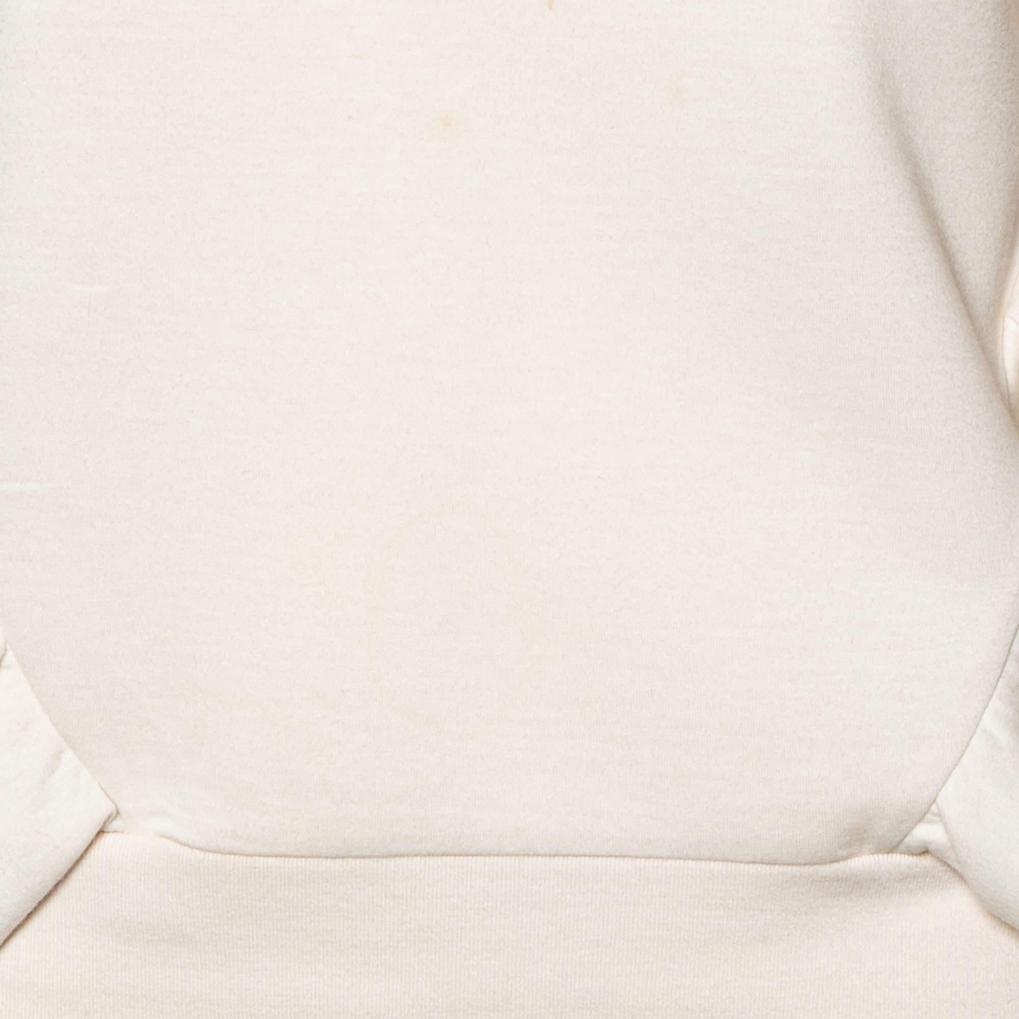 Stella McCartney - Sweat-shirt en tricot de coton crème avec bordure à volants S Bon état - En vente à Dubai, Al Qouz 2