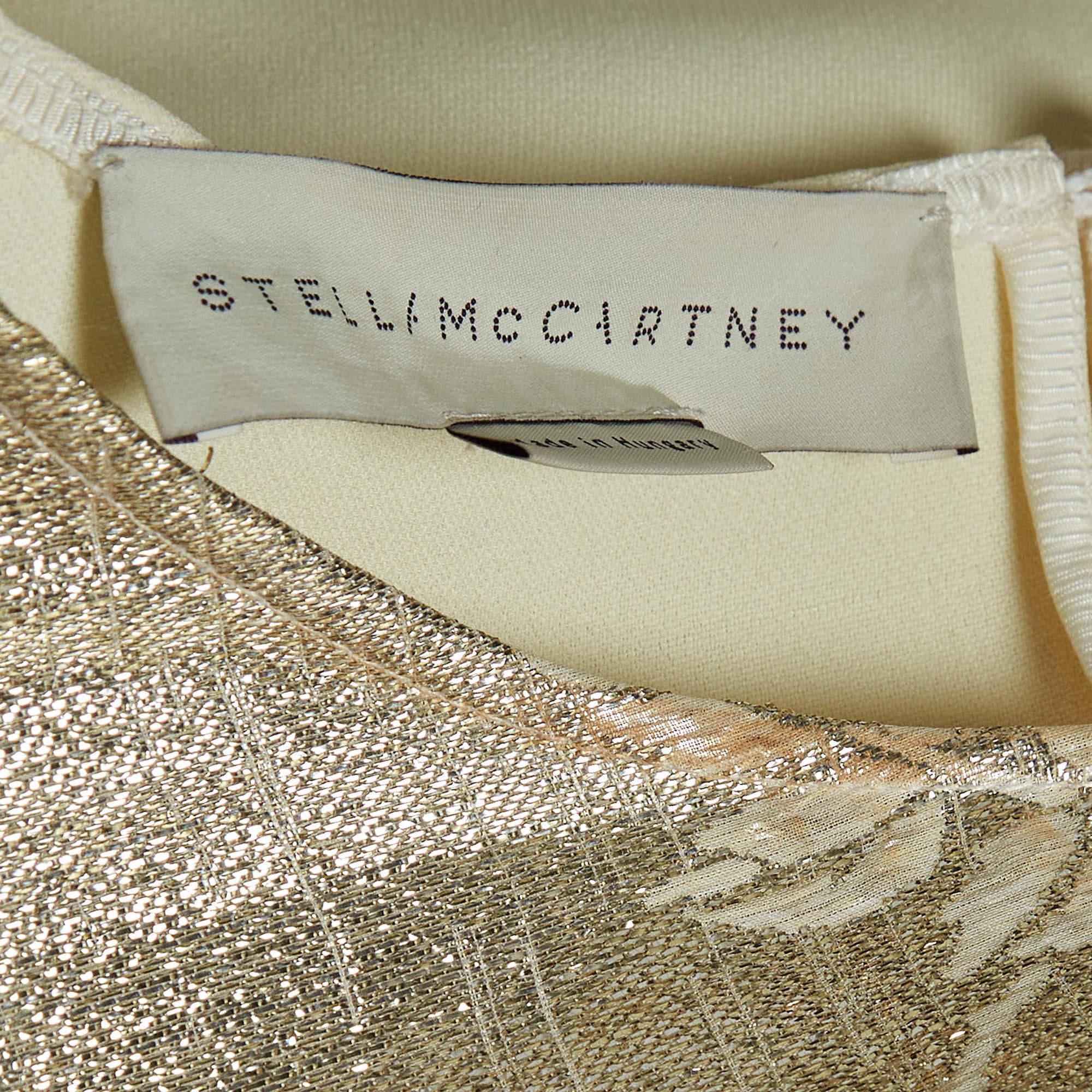 Stella McCartney Cream/Gold Brocade Full Sleeves Jumper Top M 1