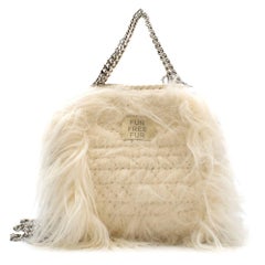 Stella McCartney Cream Mini Faux Fur Falabella Bag
