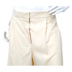 Stella McCartney Cream Wide-Leg Cropped Trousers