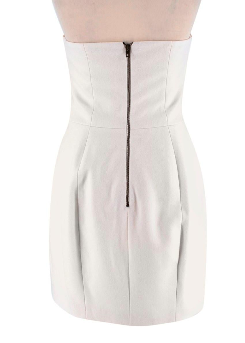 Stella McCartney Cremefarbenes Bustierkleid aus Wolle und Kaschmir mit Verzierungen (Grau) im Angebot