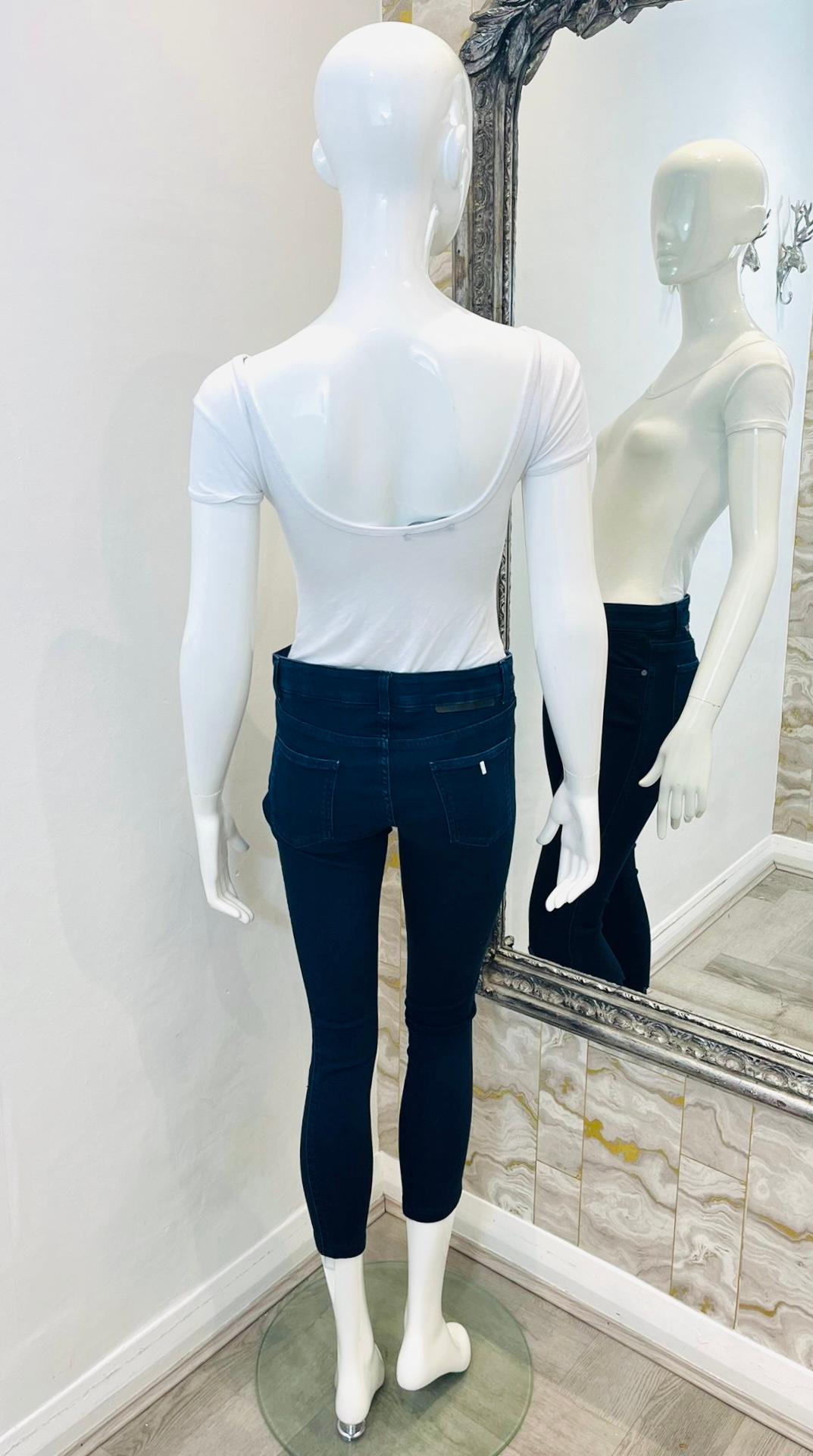 Black Stella McCartney Cropped Skinny Cotton Jeans For Sale