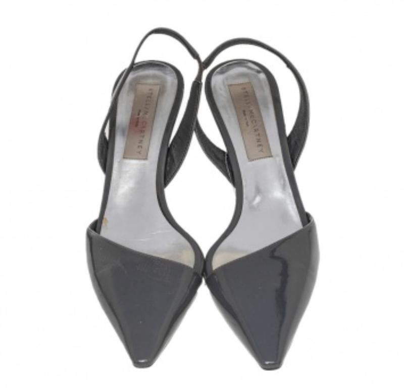 Stella McCartney - Sandali in finta pelle verniciata grigio scuro - taglia 37 1