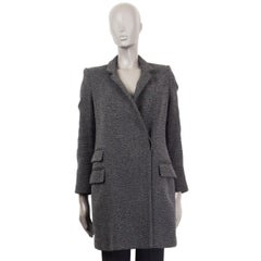 STELLA MCCARTNEY dark grey & multicolor wool TWEED Coat Jacket 38 XS