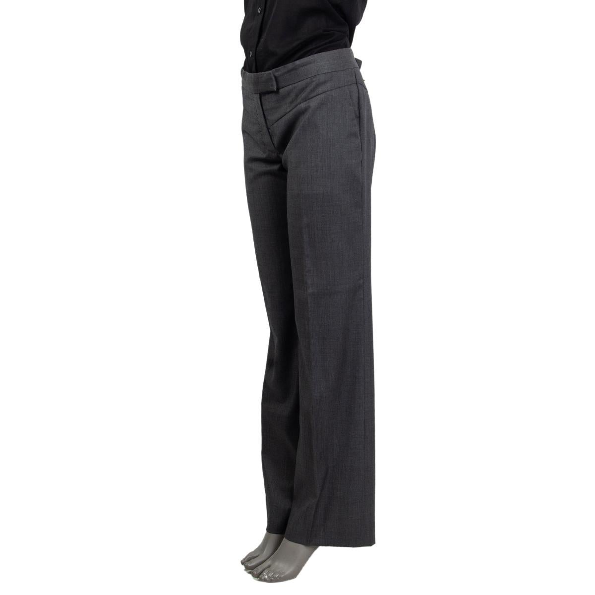Black STELLA MCCARTNEY dark grey wool CLASSIC SUIT Pants 44 L For Sale