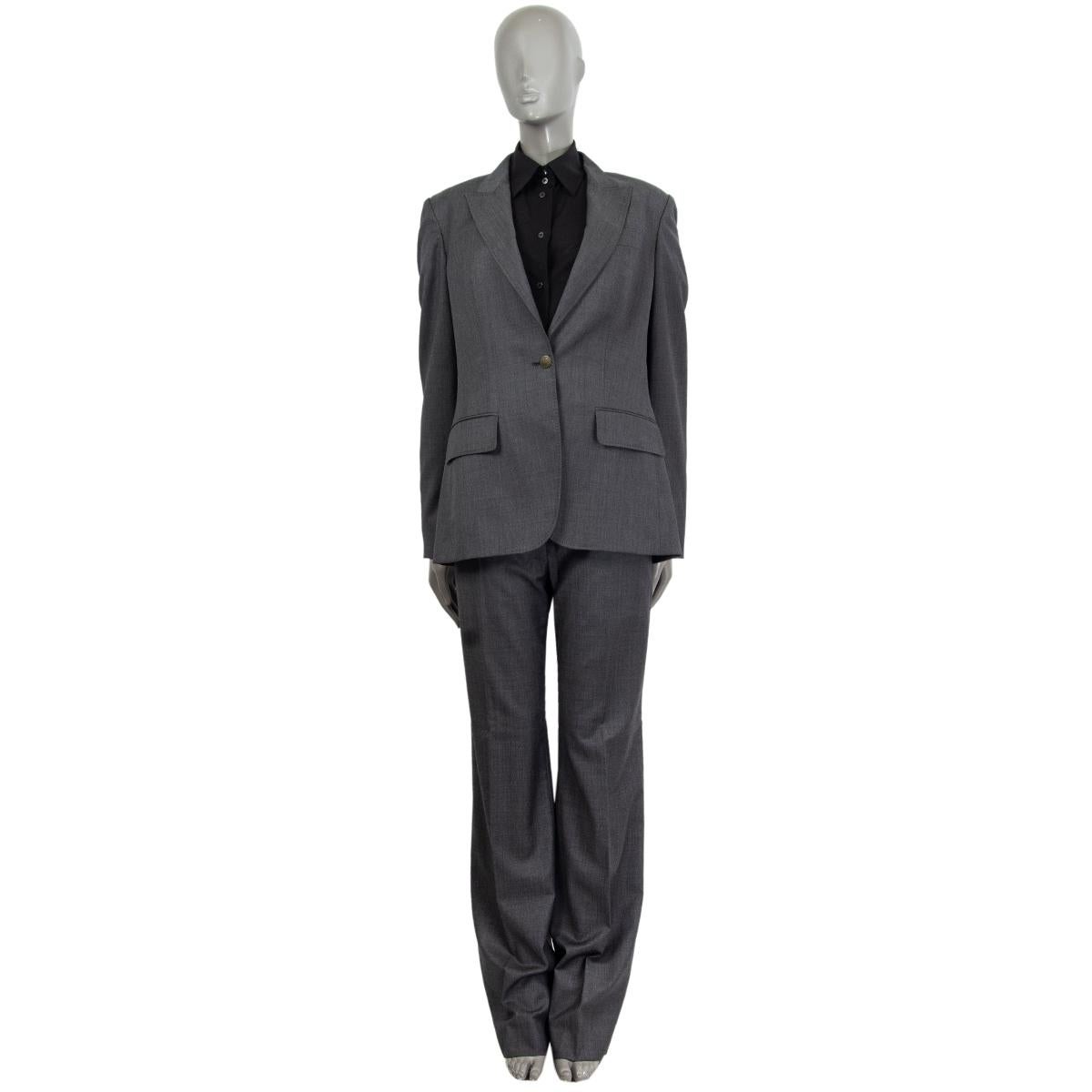 Women's STELLA MCCARTNEY dark grey wool CLASSIC SUIT Pants 44 L For Sale