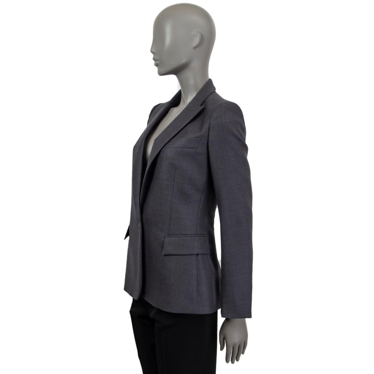 STELLA MCCARTNEY dunkelgraue SINGLE BUTTON CLASSIC Blazerjacke aus Wolle 38 XS (Schwarz) im Angebot