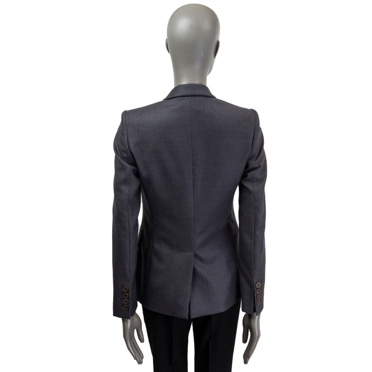 STELLA MCCARTNEY dark grey wool SINGLE BUTTON CLASSIC Blazer Jacket 38 XS In Excellent Condition For Sale In Zürich, CH